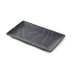 Assiette plate rectangulaire noir porcelaine culinaire 22x14 cm Basalt - REVOL Sale