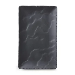 Assiette plate rectangulaire noir porcelaine culinaire 22x14 cm Basalt - REVOL Sale