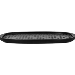 Assiette plate rectangulaire noir porcelaine vitrifiée 27x20 cm Staged - RAK Sale