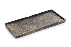REVOL Assiette plate rectangulaire noir porcelaine culinaire 30x13,5 cm Solstice Online