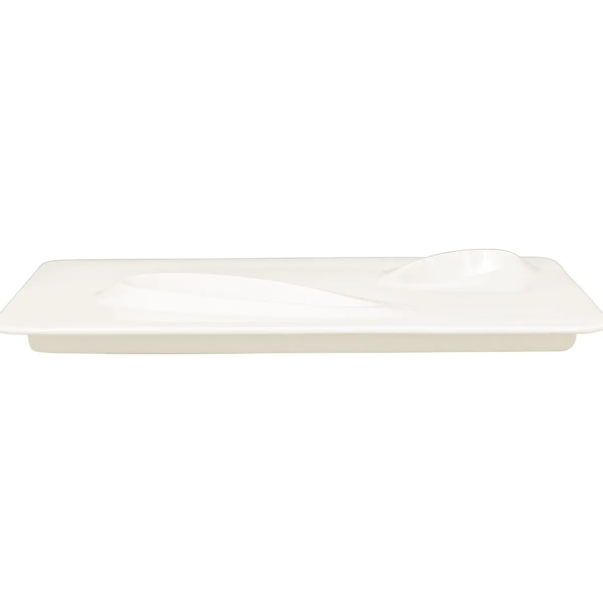 Assiette plate rectangulaire blanc porcelaine vitrifiée 32,1x24 cm Create - RAK New