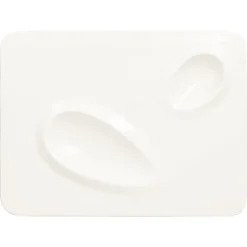 Assiette plate rectangulaire blanc porcelaine vitrifiée 32,1x24 cm Create - RAK New
