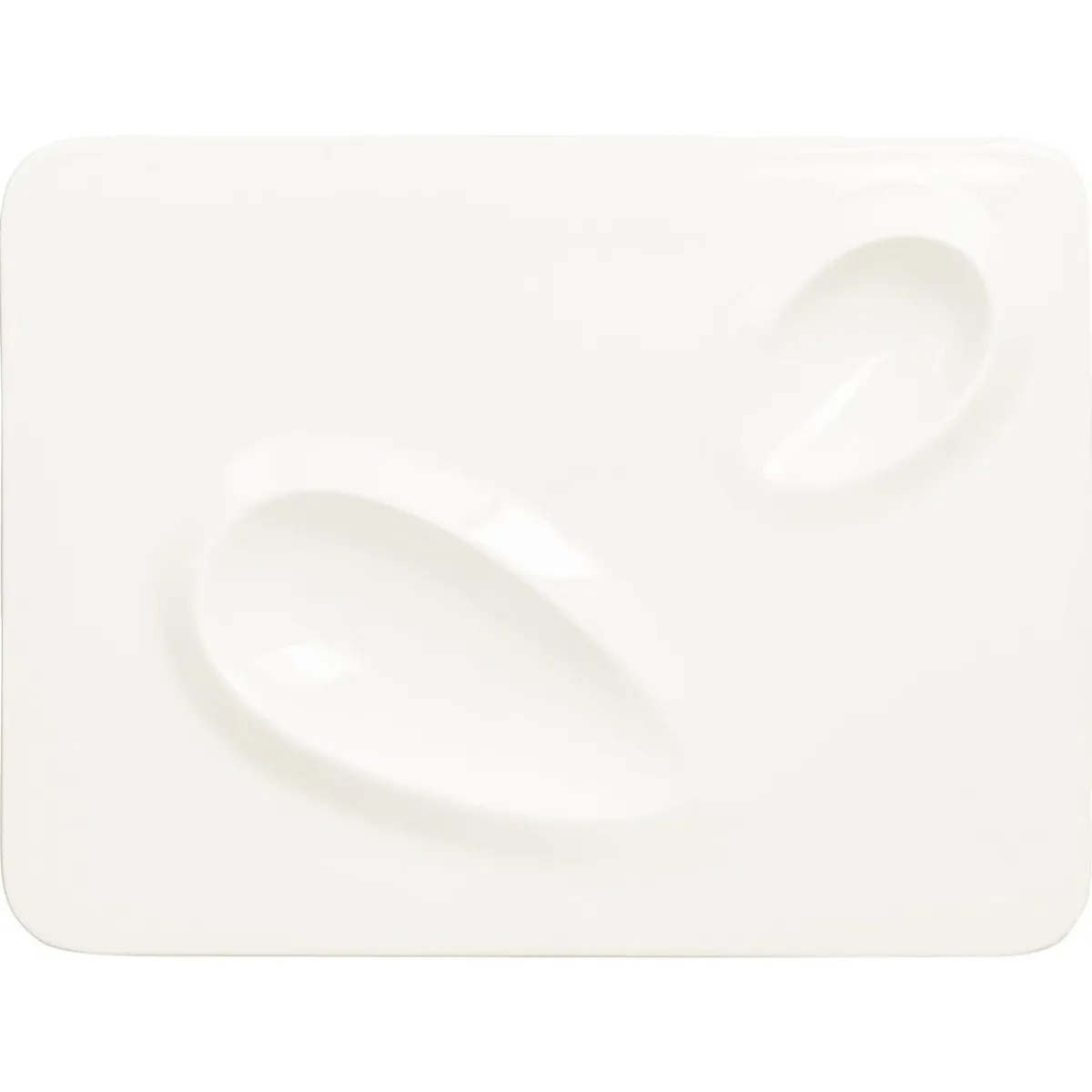 Assiette plate rectangulaire blanc porcelaine vitrifiée 32,1x24 cm Create - RAK New