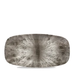 Assiette plate rectangulaire noir porcelaine vitrifiée 29,8x15,3 cm Stone Quartz - CHURCHILL