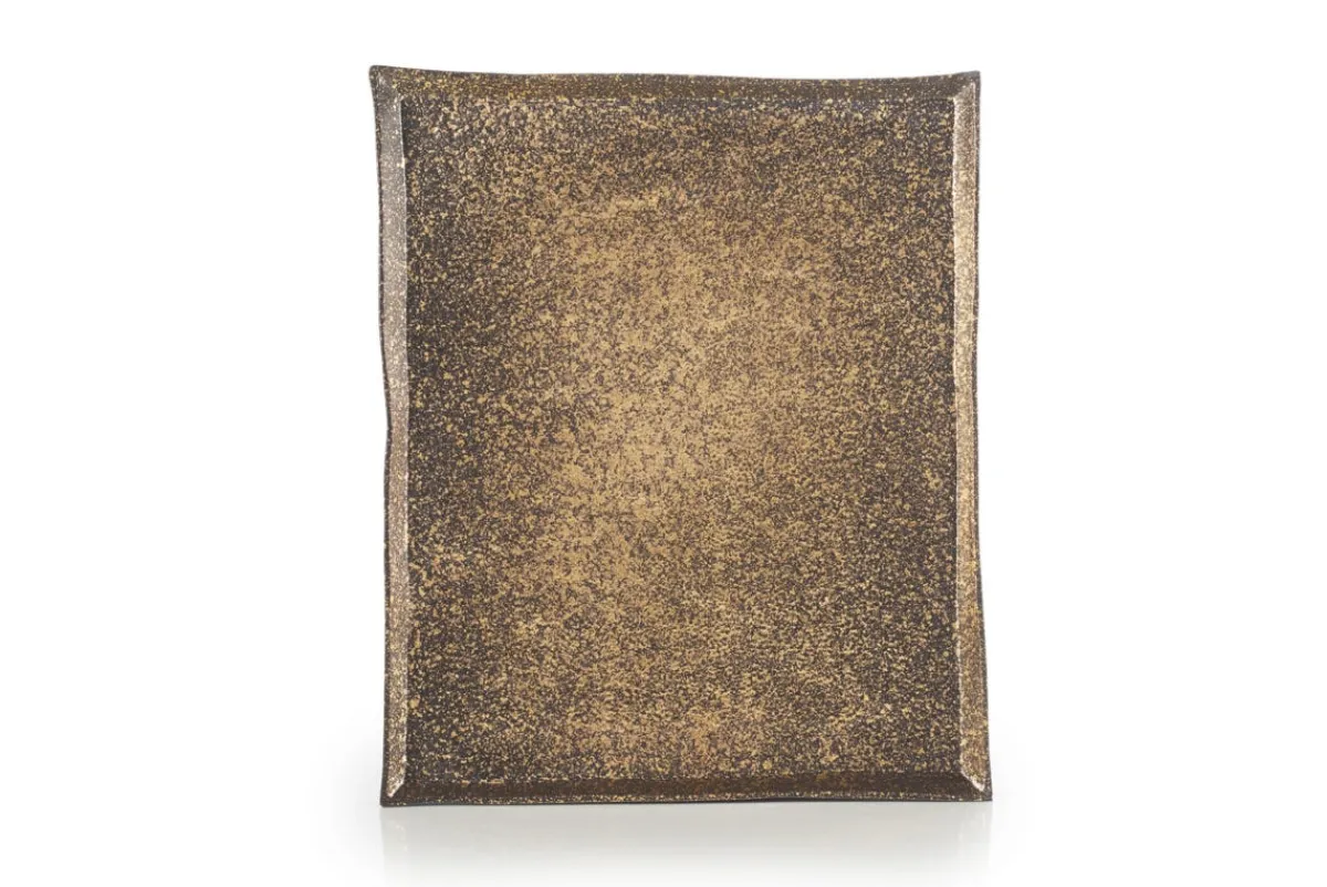 REVOL Assiette plate rectangulaire bronze porcelaine culinaire 21x17,5 cm Solstice Hot