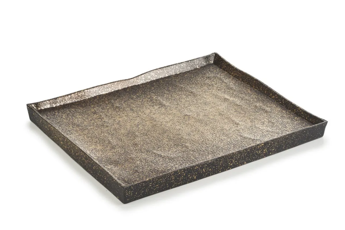 REVOL Assiette plate rectangulaire bronze porcelaine culinaire 21x17,5 cm Solstice Hot