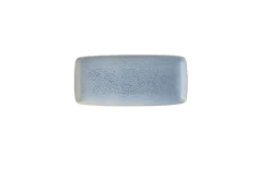 Assiette plate rectangulaire rond bleu grès émaillé 12,5x27,2 cm Evo Azure - DUDSON Outlet