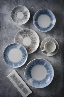 CHURCHILL Assiette plate rectangulaire Blue porcelaine vitrifiée 29,8x15,3 cm Lyra New