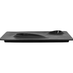 Assiette plate rectangulaire noir porcelaine vitrifiée 32,1x24 cm Create - RAK Outlet