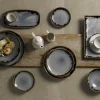 DUDSON Assiette plate rectangulaire gris porcelaine vitrifiée 29,8x15,3 cm Harvest Best