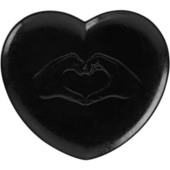 Assiette plate relief noir porcelaine 28,3x25 cm  Cliché - RAK Hot