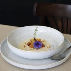 Assiette plate rond beige grès émaillé Ø 22 cm Aurora - ACCOLADE Best