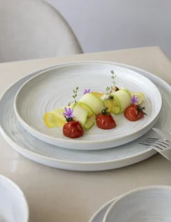 ACCOLADE Assiette plate rond beige grès émaillé Ø 17 cm Aurora Best