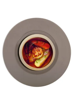 Assiette plate rond beige grès émaillé Ø 26 cm Bahia - DEGRENNE Online
