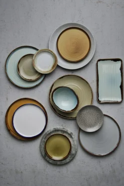 Assiette plate rond beige porcelaine vitrifiée Ø 26 cm Harvest - DUDSON Clearance