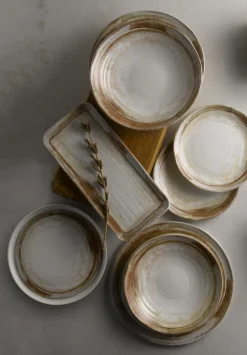Assiette plate rond beige porcelaine vitrifiée Ø 28 cm Finca Sanstone - DUDSON Clearance