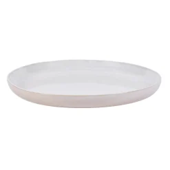 Assiette plate rond Beige rosé grès émaillé Ø 27 cm Pearl - PRO.MUNDI Discount