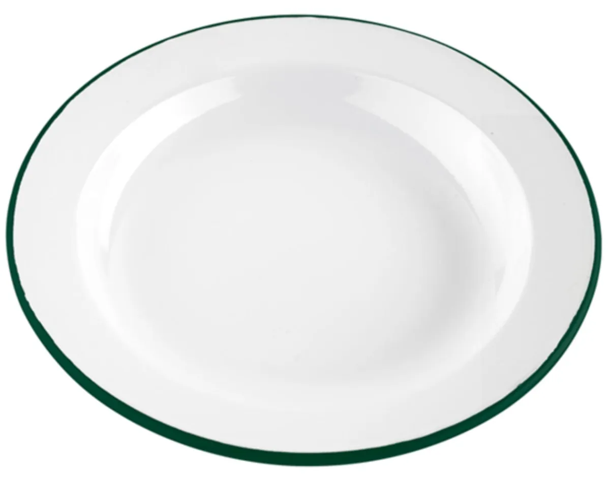 Assiette plate rond blanc acier émaillé Ø 24 cm 24 cm - Aucune Clearance