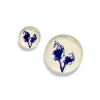 Assiette plate rond blanc artichaut bleu grès émaillé Ø 19 cm Feast By Ottolenghi - SERAX Best