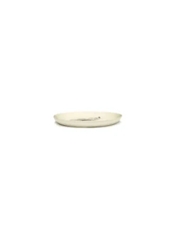 Assiette plate rond blanc artichaut bleu grès émaillé Ø 19 cm Feast By Ottolenghi - SERAX Best