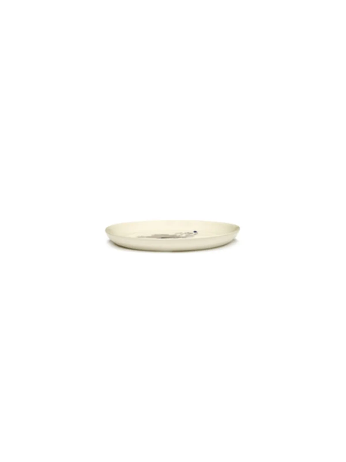 Assiette plate rond blanc artichaut bleu grès émaillé Ø 19 cm Feast By Ottolenghi - SERAX Best