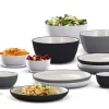 PLATEX Assiette plate rond blanc mélamine Ø 26 cm Wave