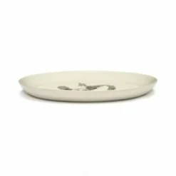 SERAX Assiette plate rond blanc poivron noir grès émaillé Ø 22,5 cm Feast By Ottolenghi Hot