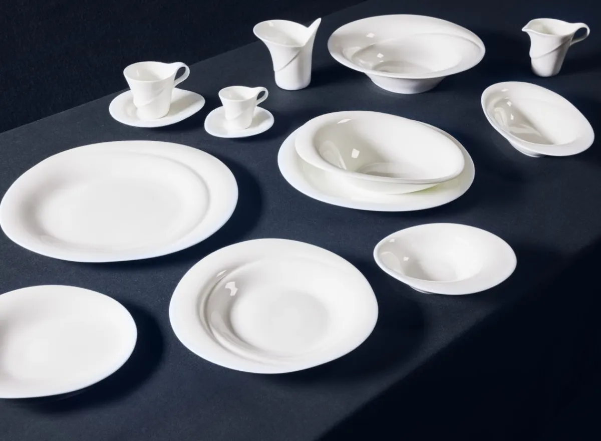 RAK Assiette plate rond blanc porcelaine bone china 24,4x23,1 cm Pose Outlet