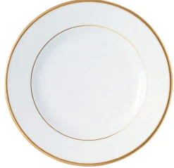 Aucune Assiette plate rond blanc porcelaine Ø 21 cm Roma Filet Or Discount