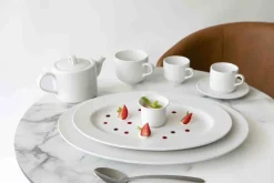 ACCOLADE Assiette plate rond blanc porcelaine Ø 15 cm Presto