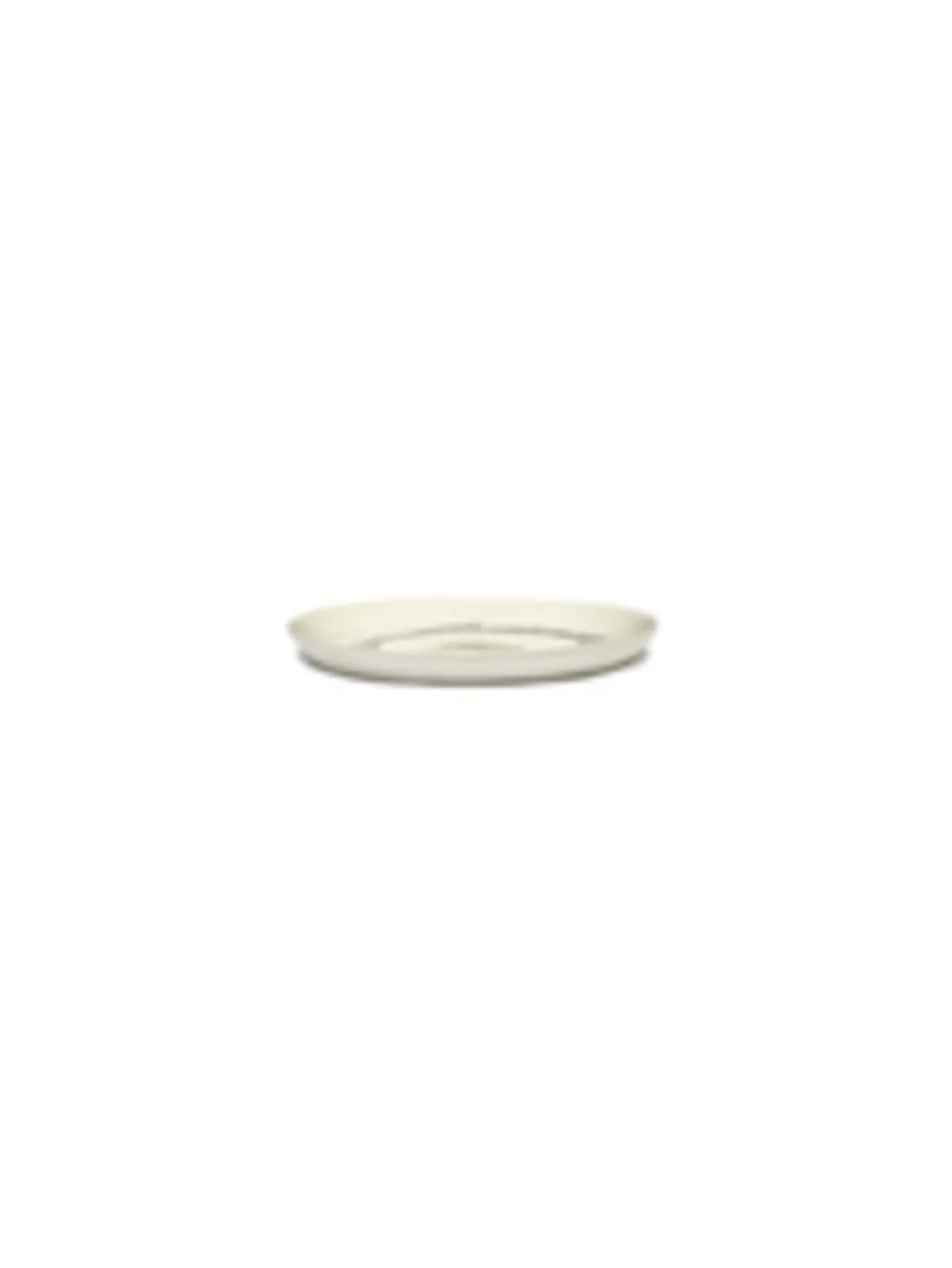 SERAX Assiette plate rond blanc swirl - stripes bleu grès émaillé Ø 19 cm Feast By Ottolenghi New