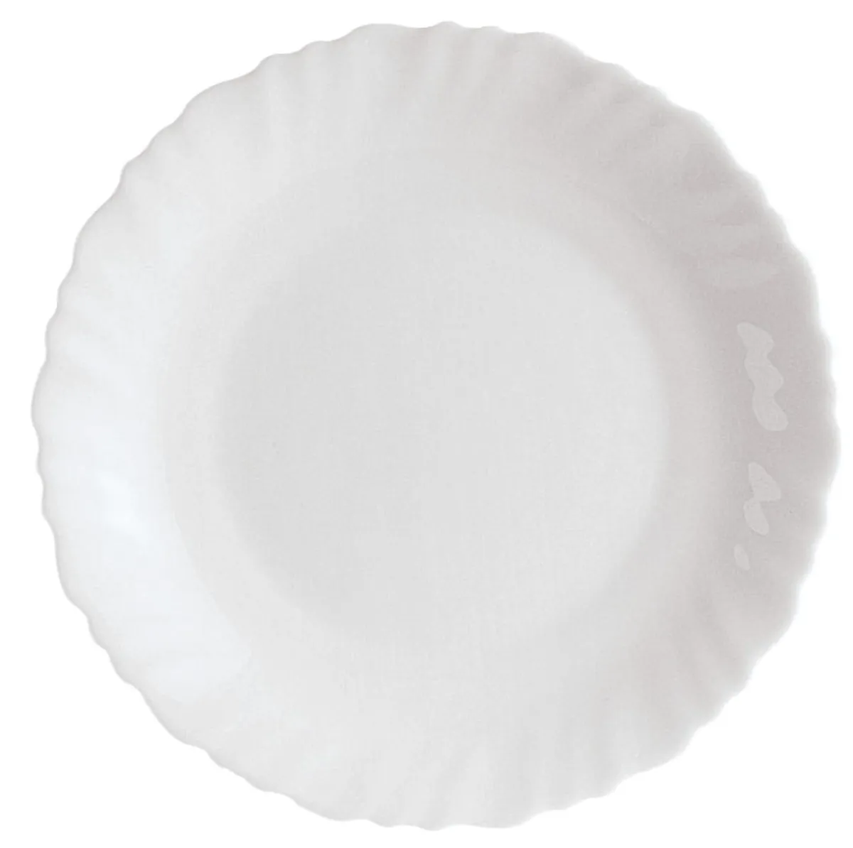 LUMINARC Assiette plate rond blanc verre opal Ø 19 cm Feston New