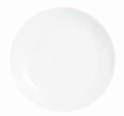 Assiette plate rond blanc verre opal Ø 19 cm Evolutions   - ARCOROC Outlet