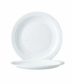Assiette plate rond blanc verre opal Ø 19,5 cm Hoteliere - ARCOROC Sale