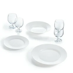 LUMINARC Assiette plate rond blanc verre opal Ø 26,5 cm Online