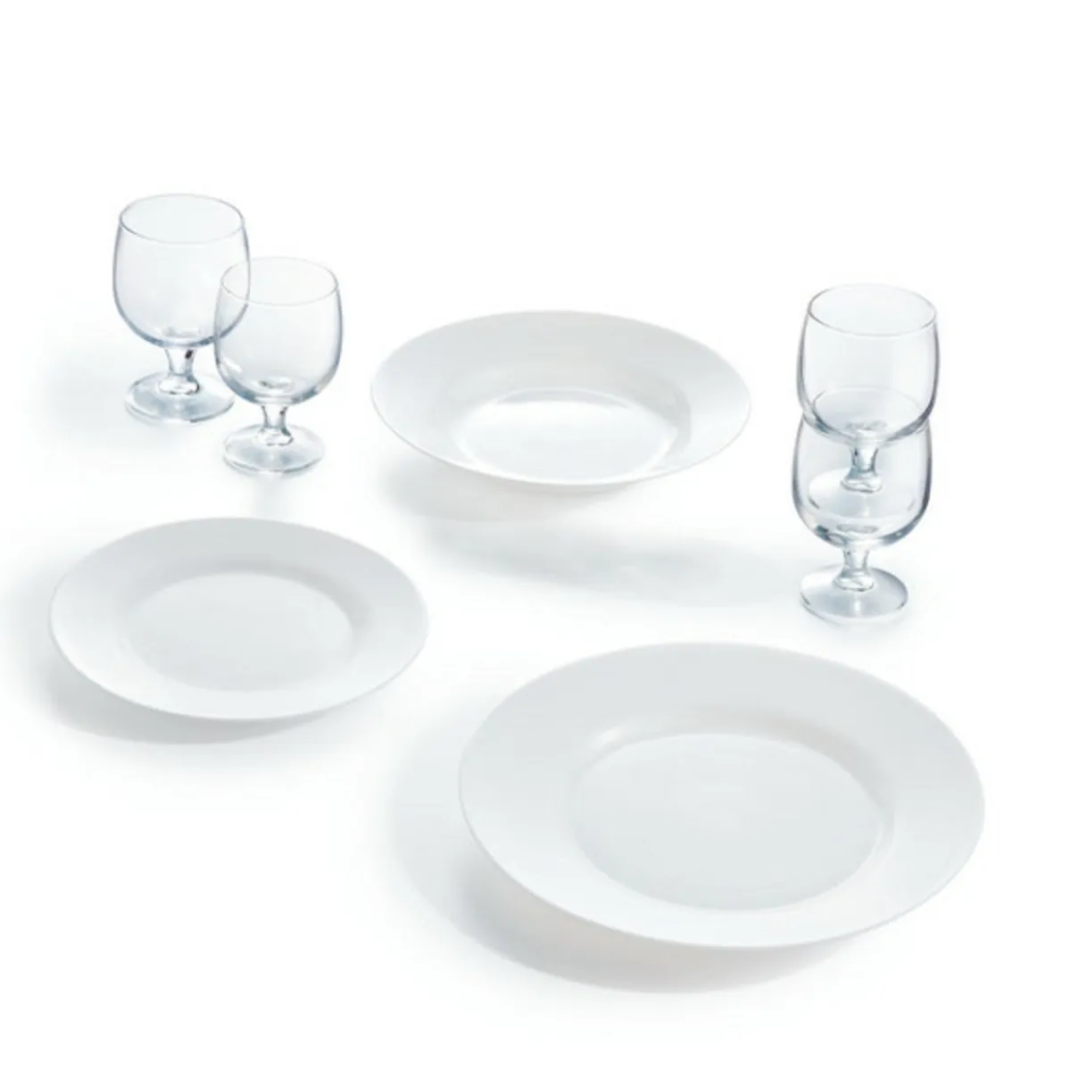 LUMINARC Assiette plate rond blanc verre opal Ø 26,5 cm Online