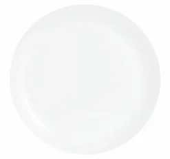 Assiette plate rond blanc verre opal Ø 25 cm Evolutions   - ARCOROC Outlet