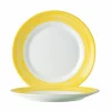 Assiette plate rond blanc verre opal Ø 25,4 cm Brush - ARCOROC