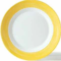 Assiette plate rond blanc verre opal Ø 25,4 cm Brush - ARCOROC