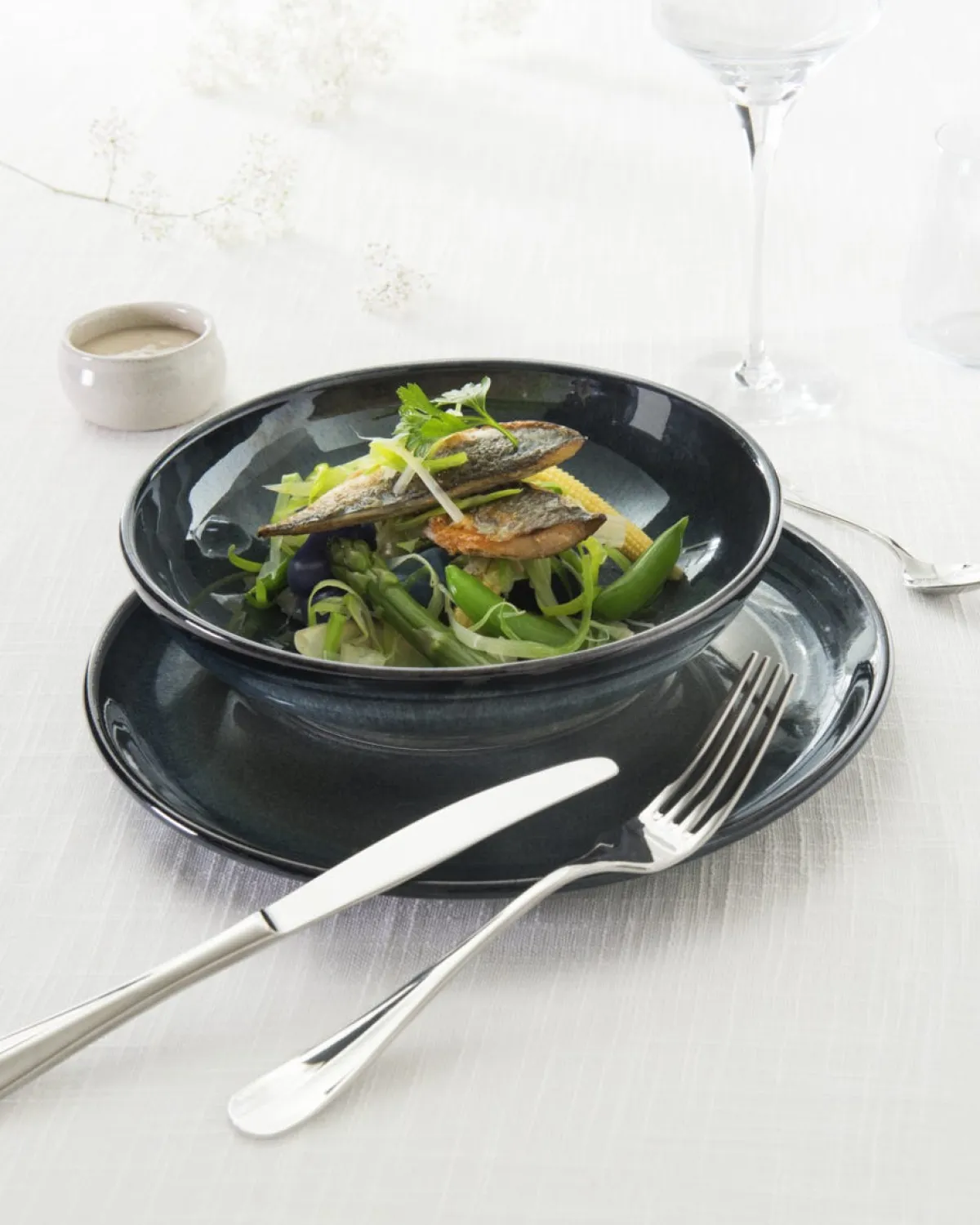PRO.MUNDI Assiette plate rond bleu grès émaillé Ø 24 cm Gres Couleur Best