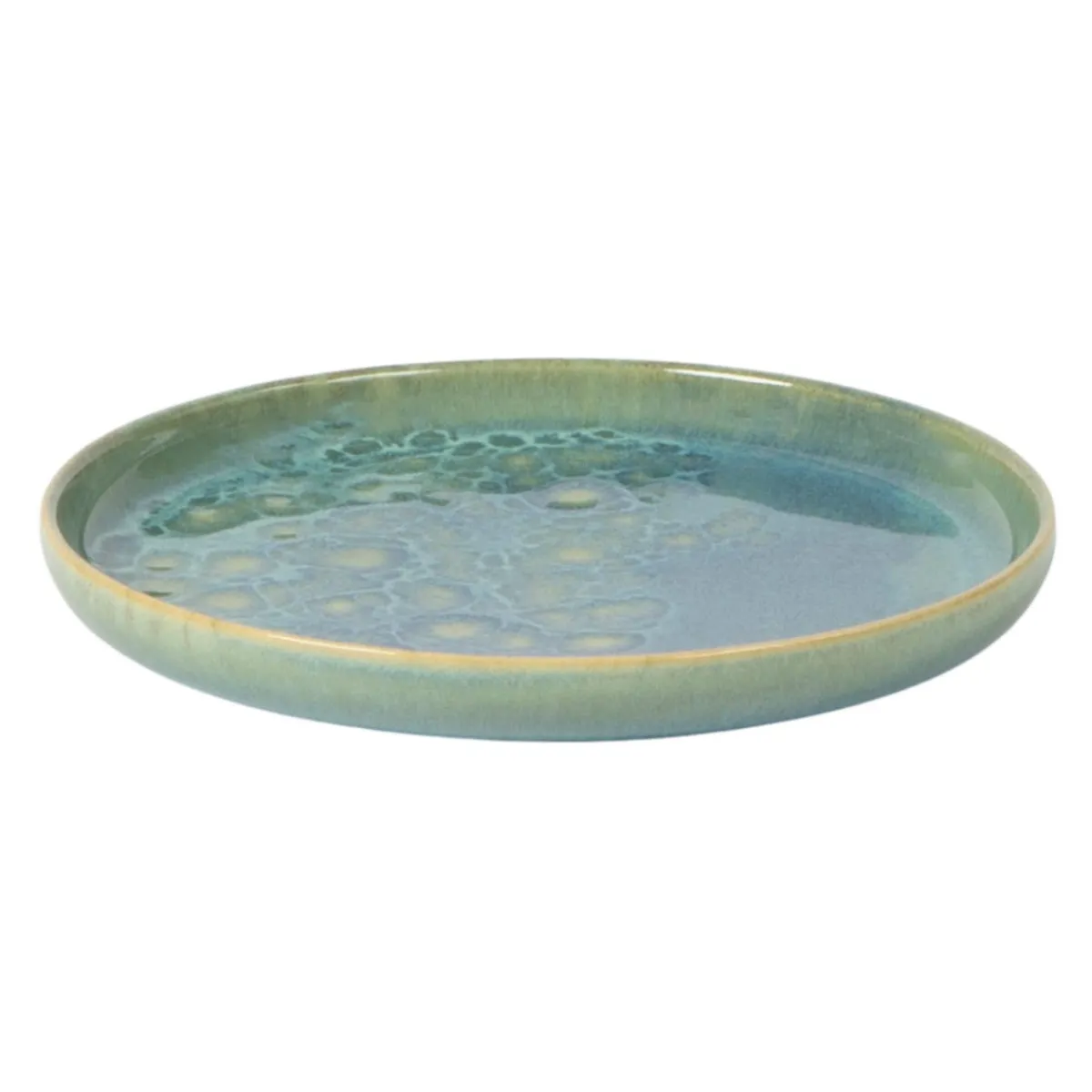 ACCOLADE Assiette plate rond bleu grès émaillé Ø 17 cm Magic Best