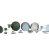 Assiette plate rond bleu grès émaillé Ø 20 cm Sky - PRO.MUNDI Outlet