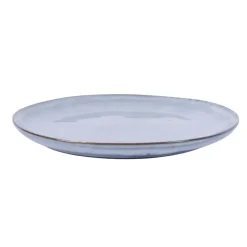 Assiette plate rond bleu grès émaillé Ø 20 cm Sky - PRO.MUNDI Outlet