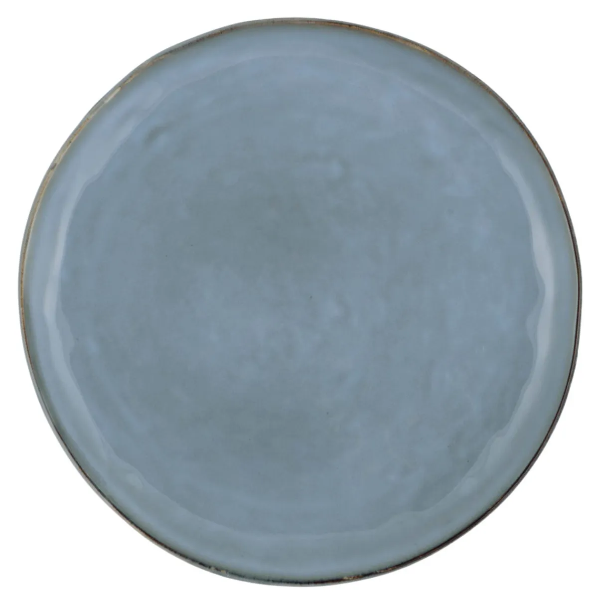 Assiette plate rond bleu grès émaillé Ø 28 cm Sky - PRO.MUNDI