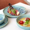 ACCOLADE Assiette plate rond bleu grès émaillé Ø 28 cm Magic Outlet