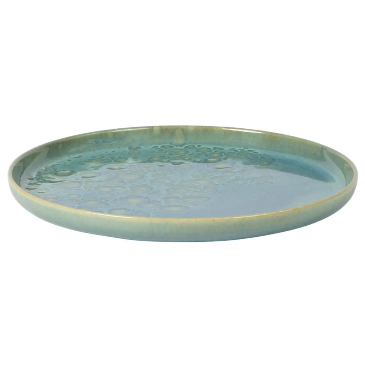 ACCOLADE Assiette plate rond bleu grès émaillé Ø 28 cm Magic Outlet
