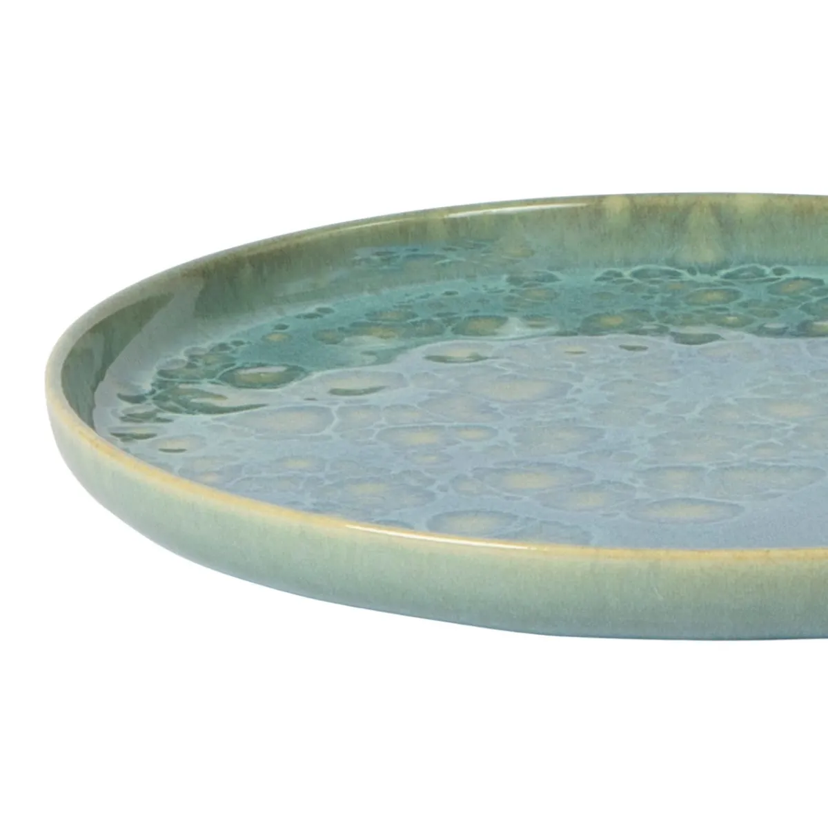 ACCOLADE Assiette plate rond bleu grès émaillé Ø 28 cm Magic Outlet