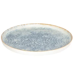 ACCOLADE Assiette plate rond bleu grès émaillé Ø 28 cm Ice Hot