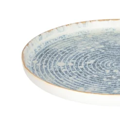 ACCOLADE Assiette plate rond bleu grès émaillé Ø 28 cm Ice Hot