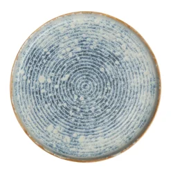 ACCOLADE Assiette plate rond bleu grès émaillé Ø 28 cm Ice Hot